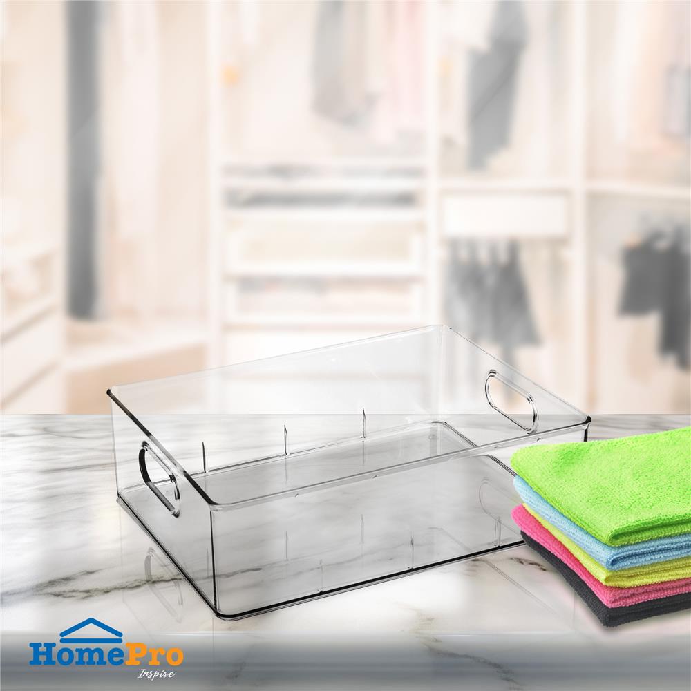 กล่องจัดเก็บผ้า PLIM KLEAR 23.7X31.6X9.7 ซม. สีใส