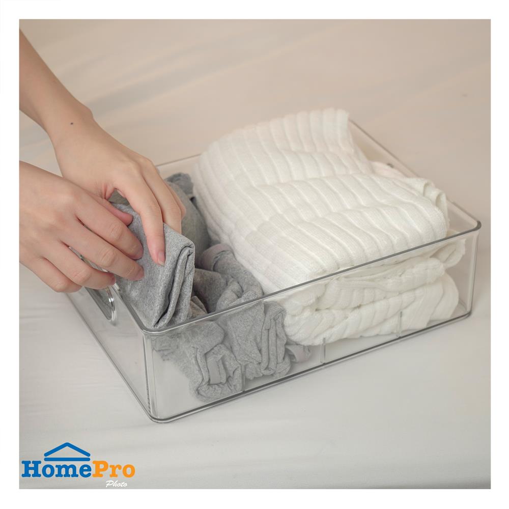 กล่องจัดเก็บผ้า PLIM KLEAR 23.7X31.6X9.7 ซม. สีใส
