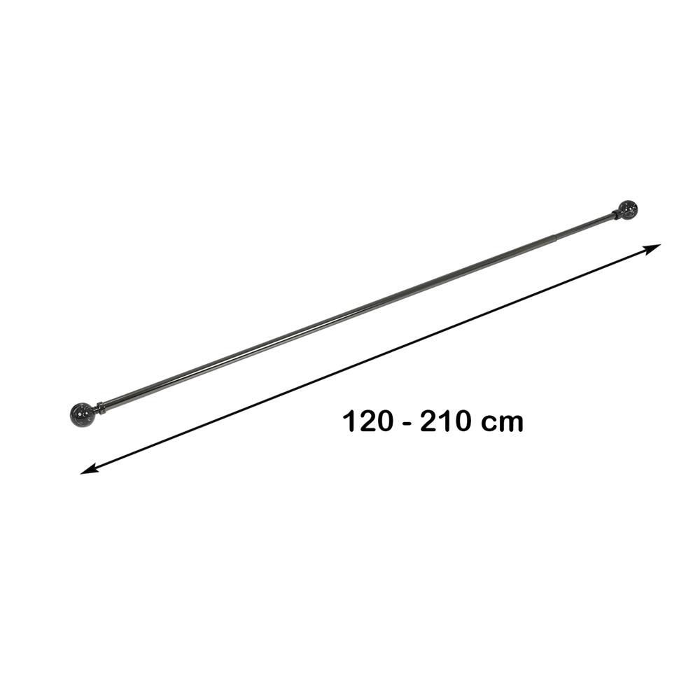 รางเหล็ก ยืดหด HOME LIVING STYLE MARBLE 120-210 ซม. สีดำ