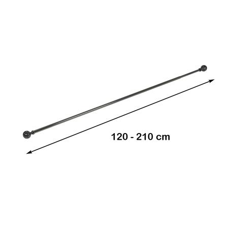 รางเหล็ก ยืดหด HOME LIVING STYLE MARBLE 120-210 ซม. สีดำ_5