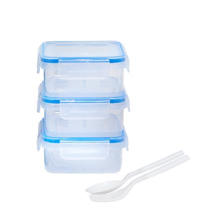 ชุดกล่องอาหารพร้อมกระเป๋า 0.55 ลิตร DOUBLE LOCK NO.49120 สีน้ำเงิน_1