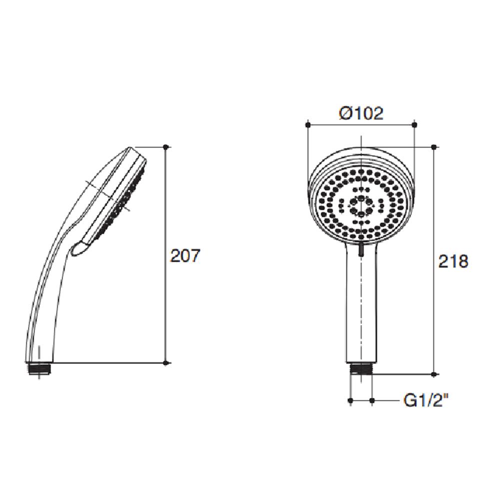 หัวฝักบัวสายอ่อน 3 ระดับ KOHLER K-72437T-CP สีโครม