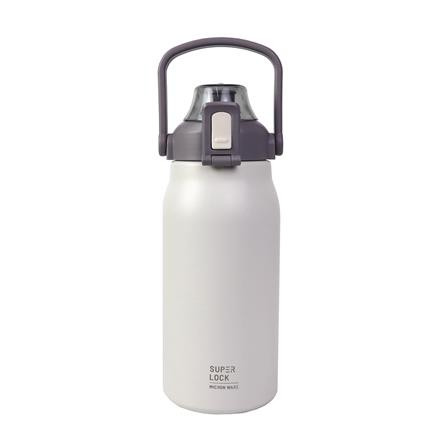 ขวดน้ำสเตนเลส 1.3 ลิตร SUPER LOCK STRAW สีขาว_0