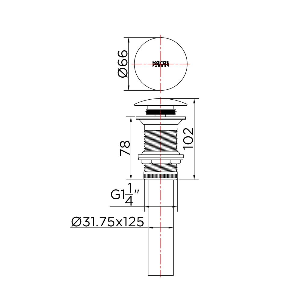 สะดืออ่างล้างหน้าแบบกด KARAT FAUCET KA-73-251-53 สีโรสโกลด์