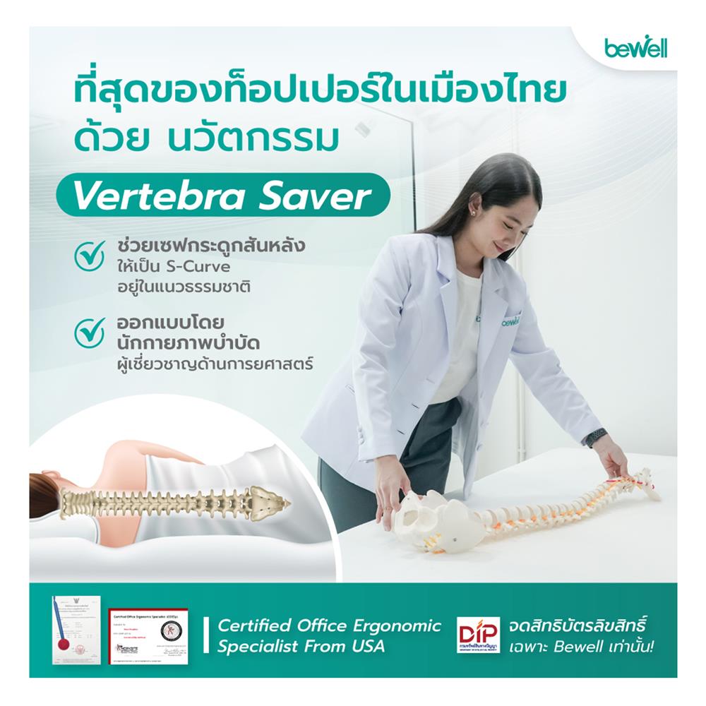 แผ่นรองนอน 6 ฟุต BEWELL MEMORY FOAM HYBRID 5 ZONE