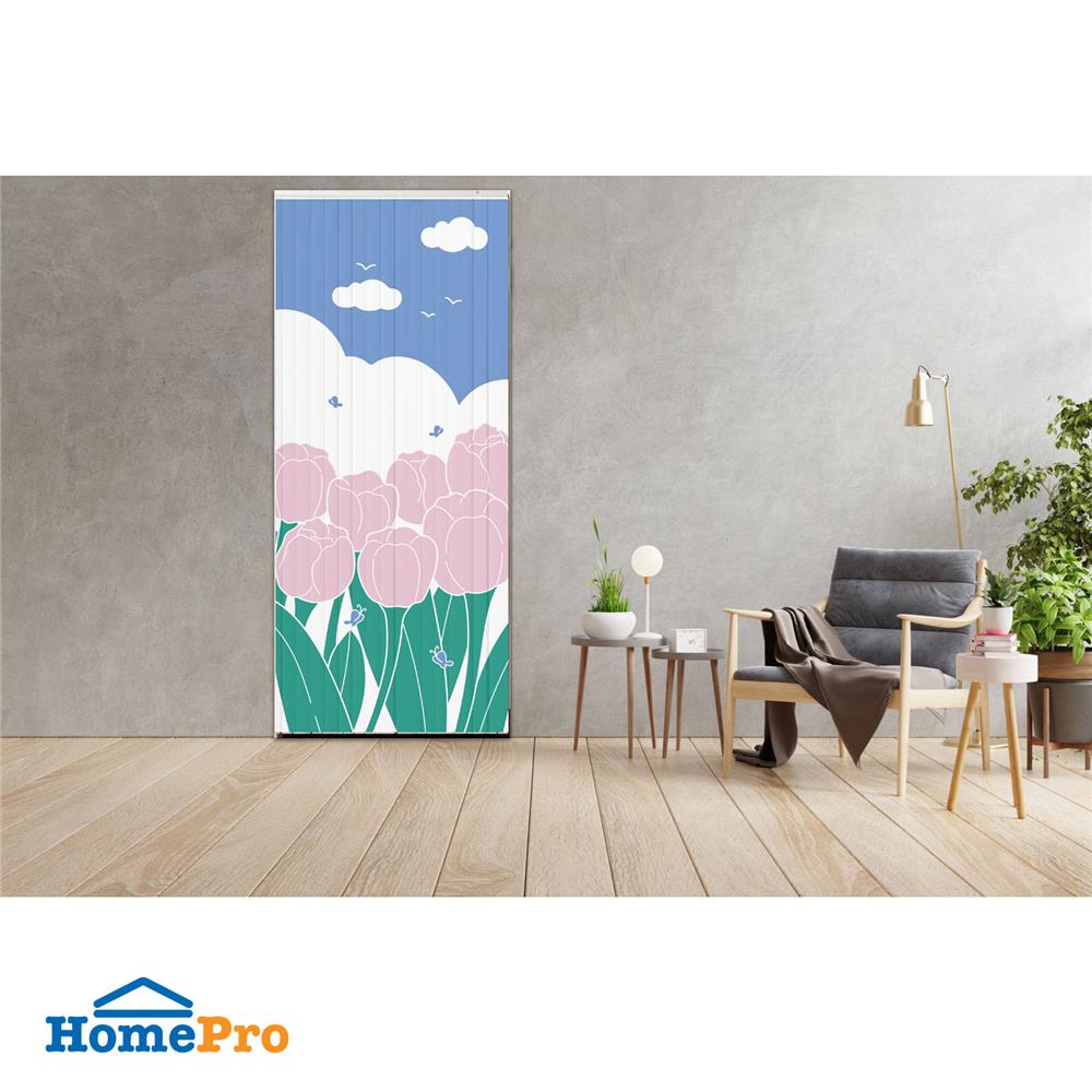 มู่ลี่ PVC HOME LIVING STYLE TULIP 80X200 ซม. สีขาว/เขียว/ชมพู