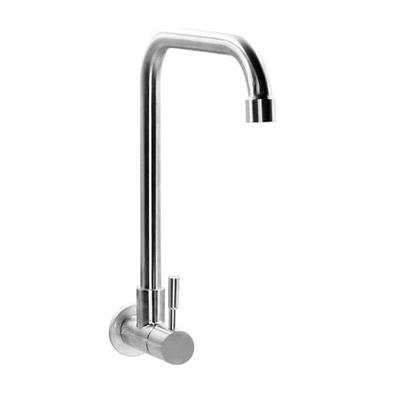 ก๊อกซิงค์เดี่ยวติดผนัง HONS FW2005 สีเงิน