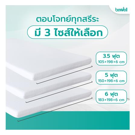 แผ่นรองนอน 3.5 ฟุต BEWELL HEALTHY TOPPER MEMORY FOAM_8