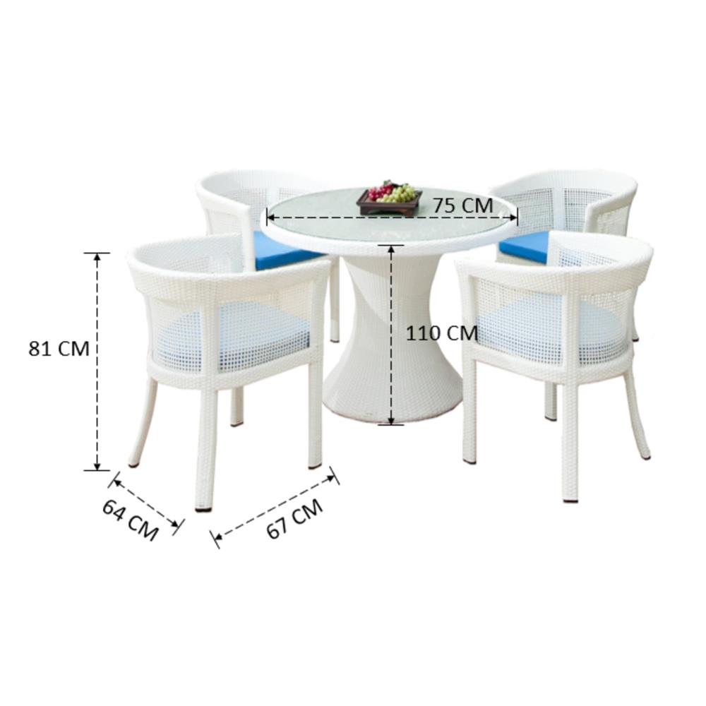 ชุดสนาม 4 ที่นั่ง IVY CARIBIAN DN006 สีขาว