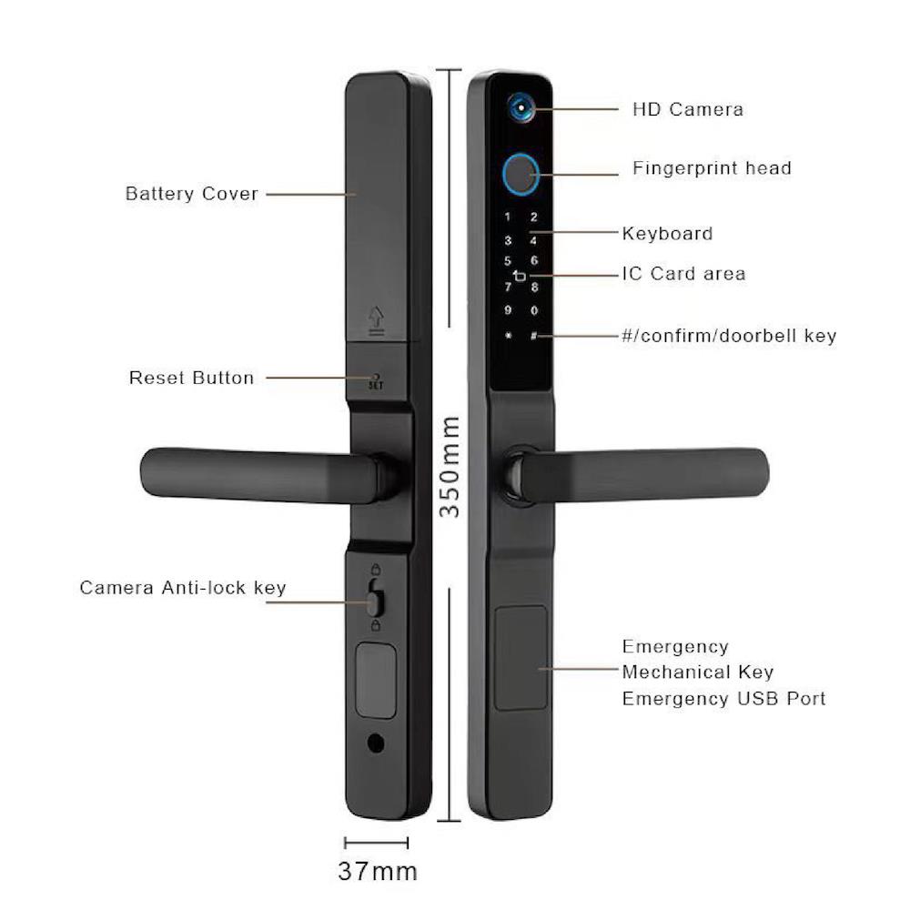 กลอนดิจิตอล C.HITECH CSN WP CAM สีดำ