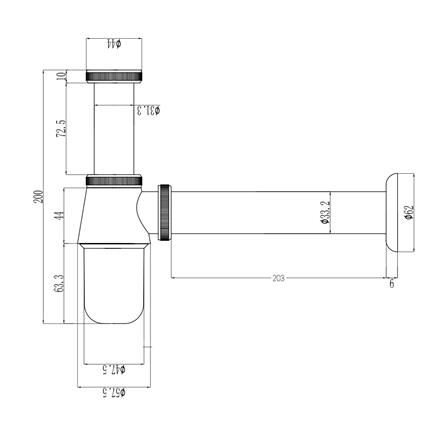 ท่อน้ำทิ้งอ่างล้างหน้ากระปุก DONMARK GL-5324 20 ซม._2