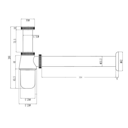 ท่อน้ำทิ้งอ่างล้างหน้ากระปุก DONMARK GL-5325 30 ซม._2