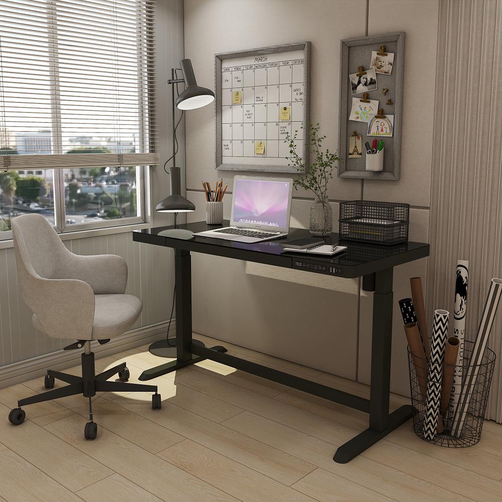 โต๊ะทำงานปรับระดับ ERGOTREND SIT 2 STAND GLASS DESK 120 ซม. สีดำ