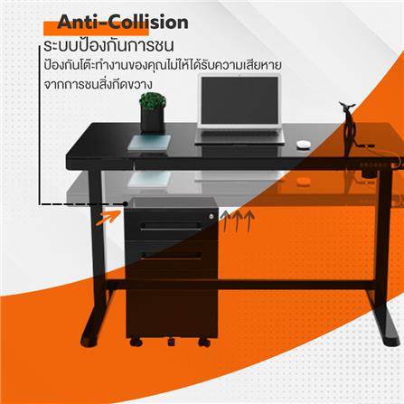 โต๊ะทำงานปรับระดับ ERGOTREND SIT 2 STAND GLASS DESK 120 ซม. สีดำ_3