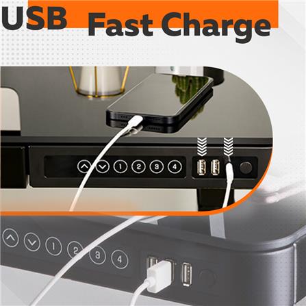 โต๊ะทำงานปรับระดับ ERGOTREND SIT 2 STAND GLASS DESK 120 ซม. สีดำ_6