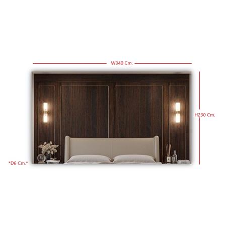 ผนังตกแต่งสำเร็จรูป SB BUILT IN 59059865 340 ซม. สี DARK WOOD_2