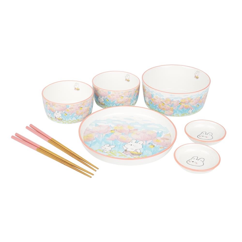 ชุดจานชาม PORCELAIN KECH RABBIT 6 ชิ้น_0