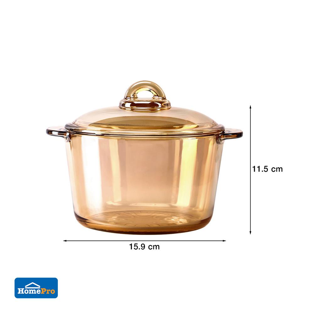 ชามแก้วพร้อมฝา 2.3 ลิตร KECH POT สีชา