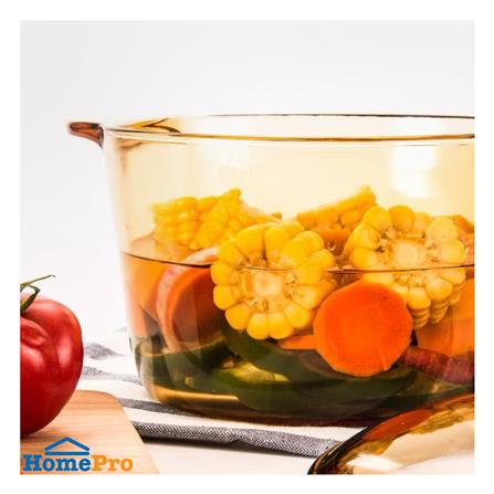 ชามแก้วพร้อมฝา 2.3 ลิตร KECH POT สีชา_4