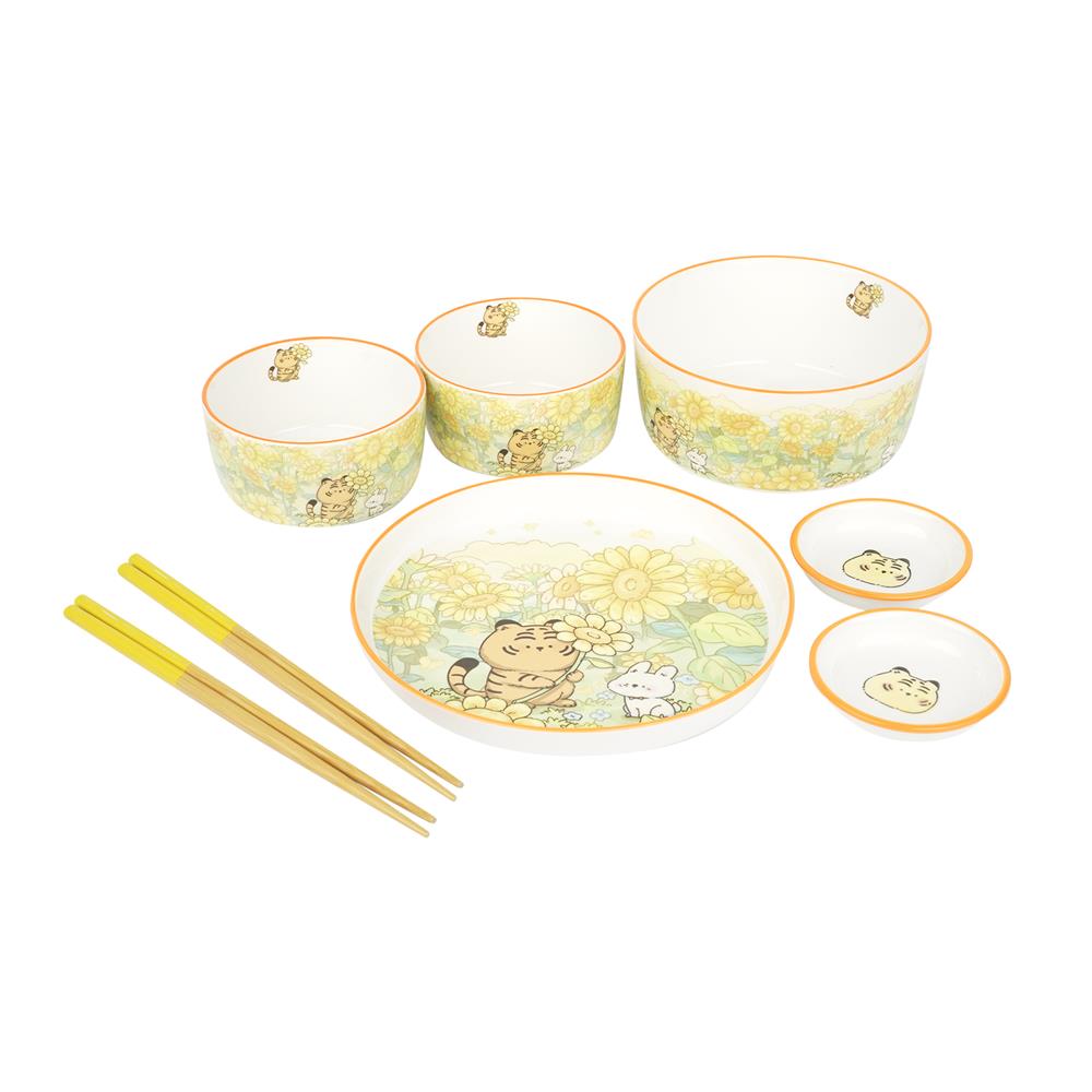 ชุดจานชาม PORCELAIN KECH TIGER 6 ชิ้น_0