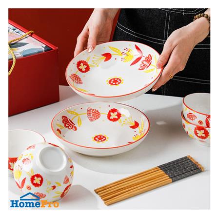 ชุดจานชาม PORCELAIN KECH RED FLOWER 6 ชิ้น_6