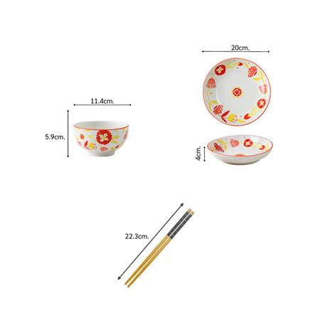 ชุดจานชาม PORCELAIN KECH RED FLOWER 6 ชิ้น_7