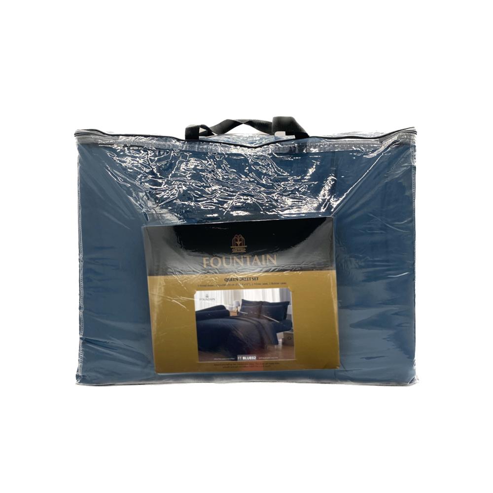 ชุดผ้าปูที่นอน 5 ฟุต 6 ชิ้น FOUNTAIN COLOR 70204-FT BLUE02