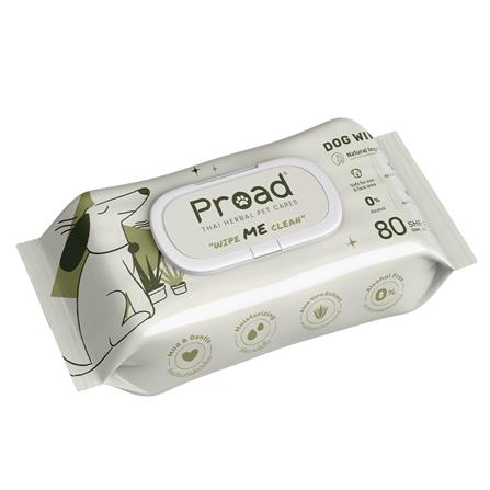 ผ้าเช็ดทำความสะอาดสำหรับสุนัข PROAD WIPE ME CLEAN 80 แผ่น_0