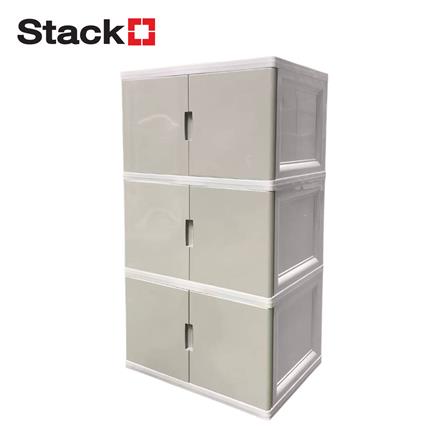 ตู้บานเปิด 3 ชั้น STACKO S5 VID 70x50x121 ซม. สีเทา_0