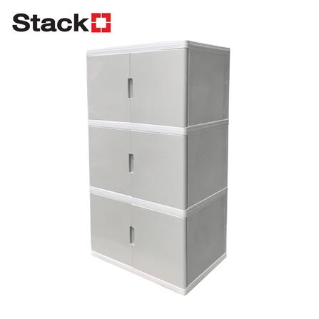 ตู้บานเปิด 3 ชั้น STACKO S5 VID 70x50x121 ซม. สีเทา