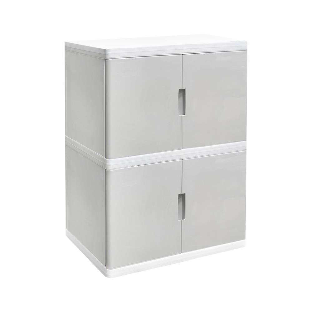 ตู้บานเปิด 2 ชั้น STACKO S5 VID 70x50x82 ซม. สีเทา