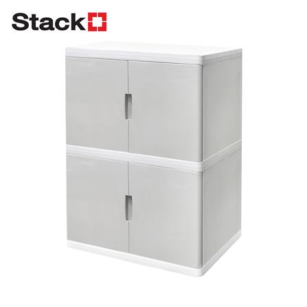 ตู้บานเปิด 2 ชั้น STACKO S5 VID 70x50x82 ซม. สีเทา