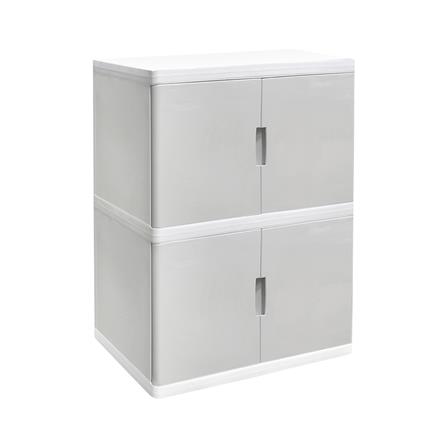 ตู้บานเปิด 2 ชั้น STACKO S5 VID 70x50x82 ซม. สีเทา_2