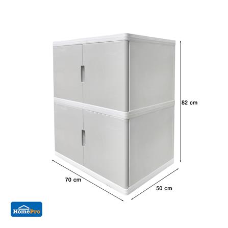 ตู้บานเปิด 2 ชั้น STACKO S5 VID 70x50x82 ซม. สีเทา_5