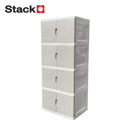 ตู้บานเปิด 4 ชั้น STACKO S5 VID 70x50x160 ซม. สีเทา_0