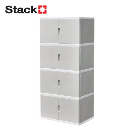 ตู้บานเปิด 4 ชั้น STACKO S5 VID 70x50x160 ซม. สีเทา_0