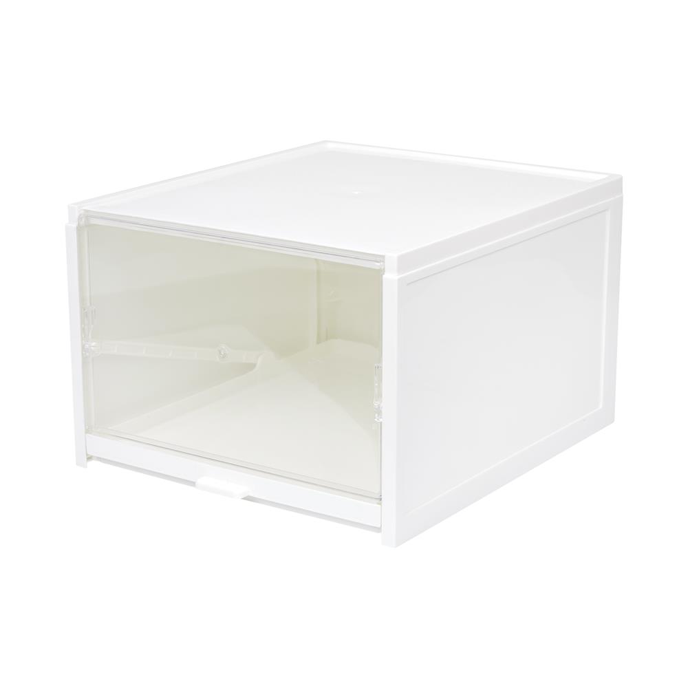 กล่องรองเท้าถาดเลื่อน STACKO DRAWER 31x36.2x21.5 ซม. สีขาว_0