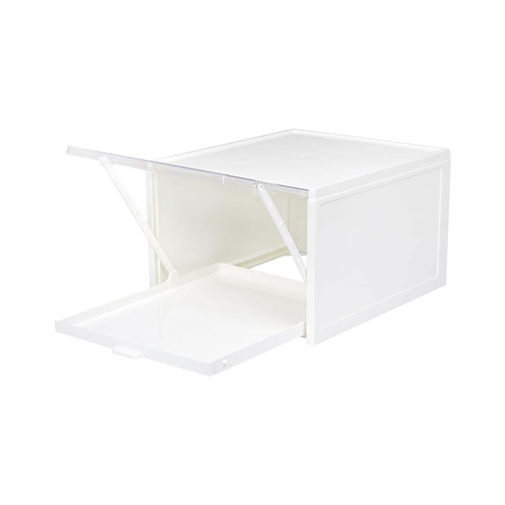 กล่องรองเท้าถาดเลื่อน STACKO DRAWER 31x36.2x21.5 ซม. สีขาว