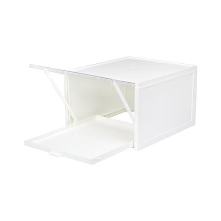 กล่องรองเท้าถาดเลื่อน STACKO DRAWER 31x36.2x21.5 ซม. สีขาว_3