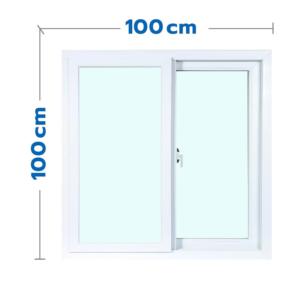 หน้าต่างเลื่อน UPVC S-S MHOLARN 100X100 ซม. สีขาว