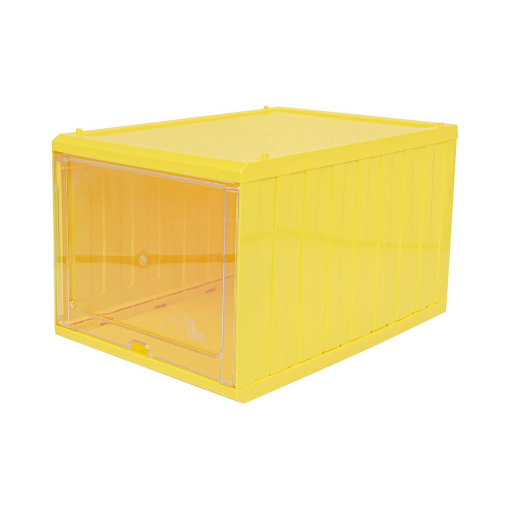 กล่องรองเท้าฝาสไลด์ STACKO CONTAINER 25x35x21.5 ซม. สีเหลือง_0