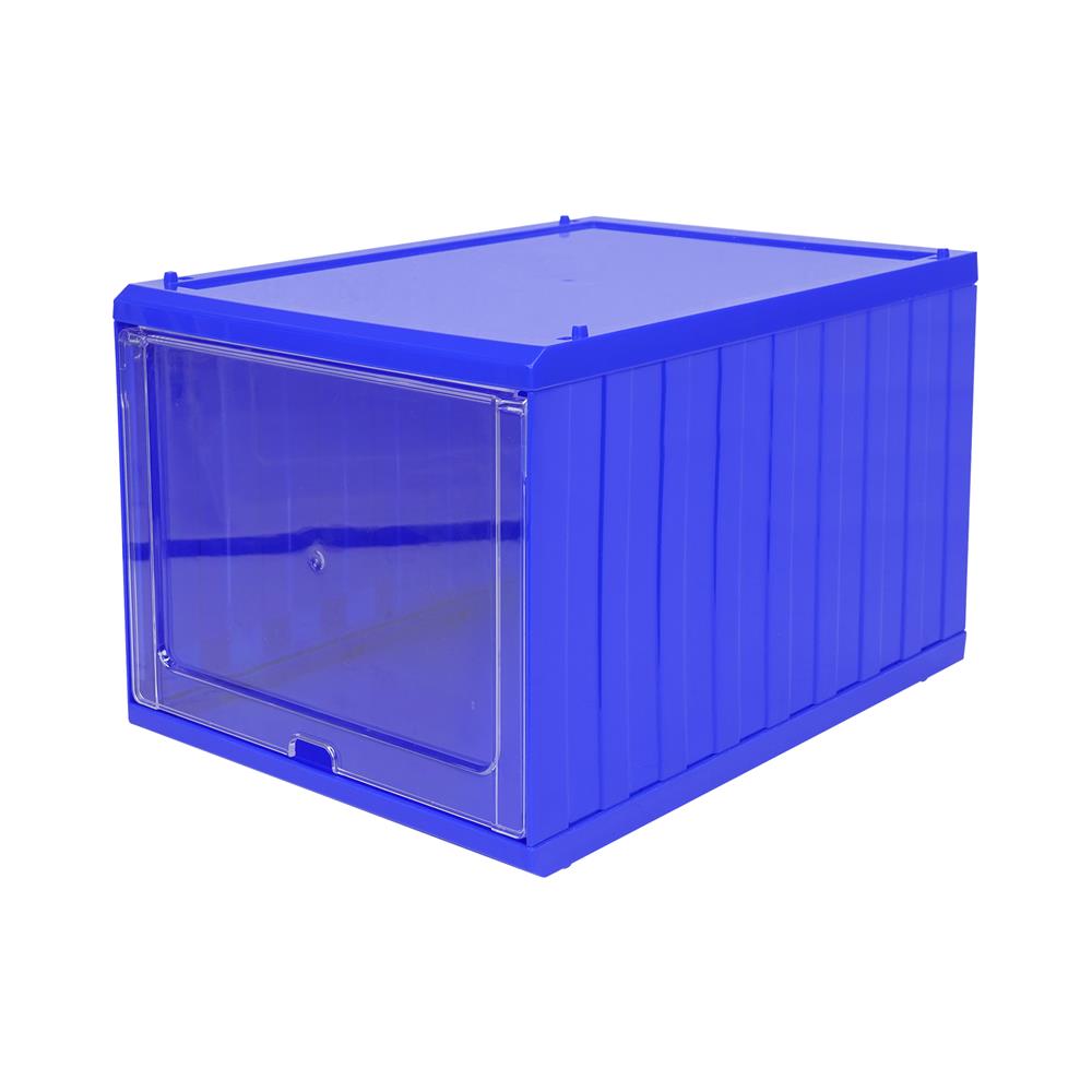 กล่องรองเท้าฝาสไลด์ STACKO CONTAINER 25x35x21.5 ซม. สีน้ำเงิน_0