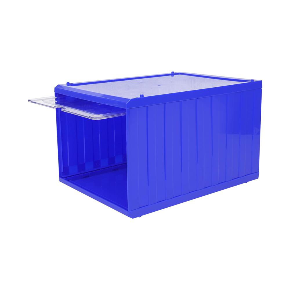 กล่องรองเท้าฝาสไลด์ STACKO CONTAINER 25x35x21.5 ซม. สีน้ำเงิน