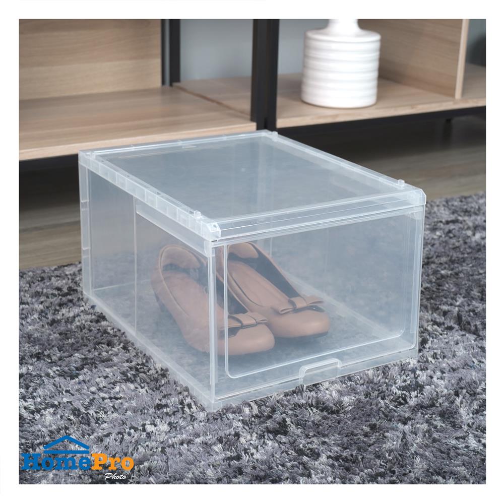 กล่องรองเท้าฝาสไลด์ STACKO CARGO 28.7x36x22.2 ซม. สีใส