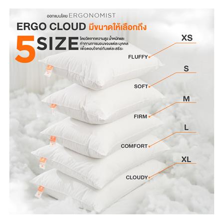 หมอนหนุน ใยสังเคราะห์ ERGOTREND ERGO CLOUD-XS FLUFFY 73x48x15 ซม. สีขาว_8