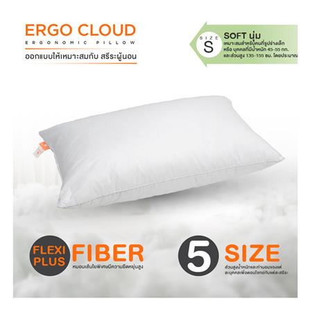 หมอนหนุน ใยสังเคราะห์ ERGOTREND ERGO CLOUD-S SOFT 73x48x15 ซม. สีขาว_4