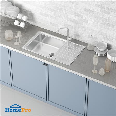 ซิงค์ฝัง 1 หลุม 1 ที่พัก MEX ELB80BM สีเงิน_2