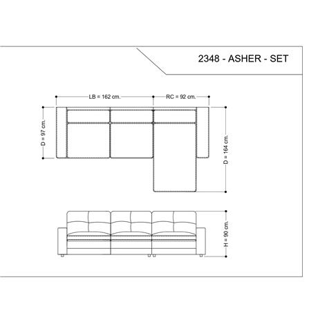 โซฟาเข้ามุมขวา FURDINI ASHER สีน้ำตาล_7