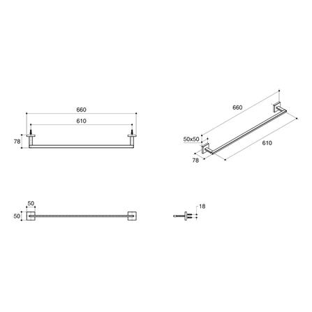 ราวแขวนผ้า KOHLER K-23285X-BL สีดำ_1
