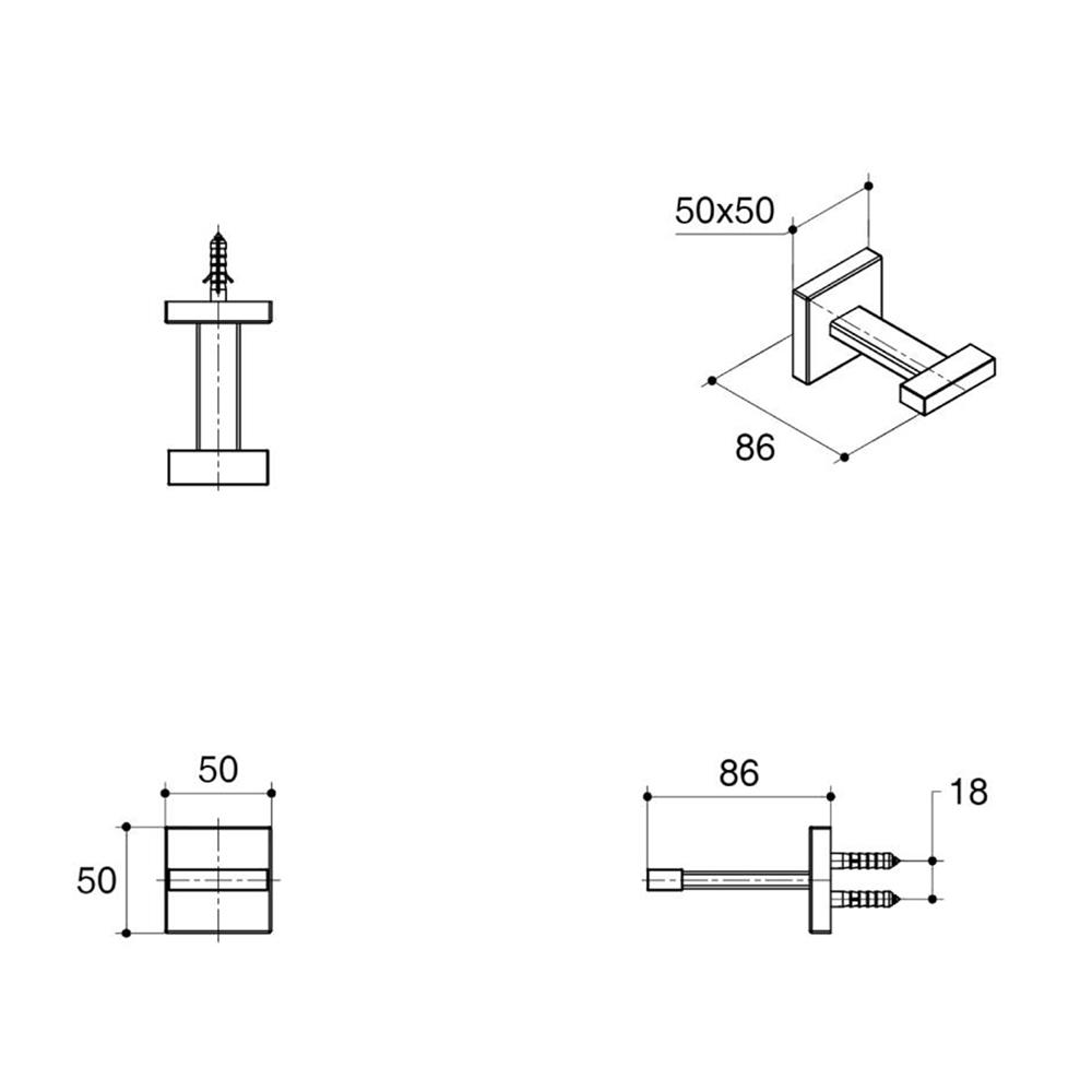 ขอแขวนผ้า KOHLE K-23290X-BL สีดำ